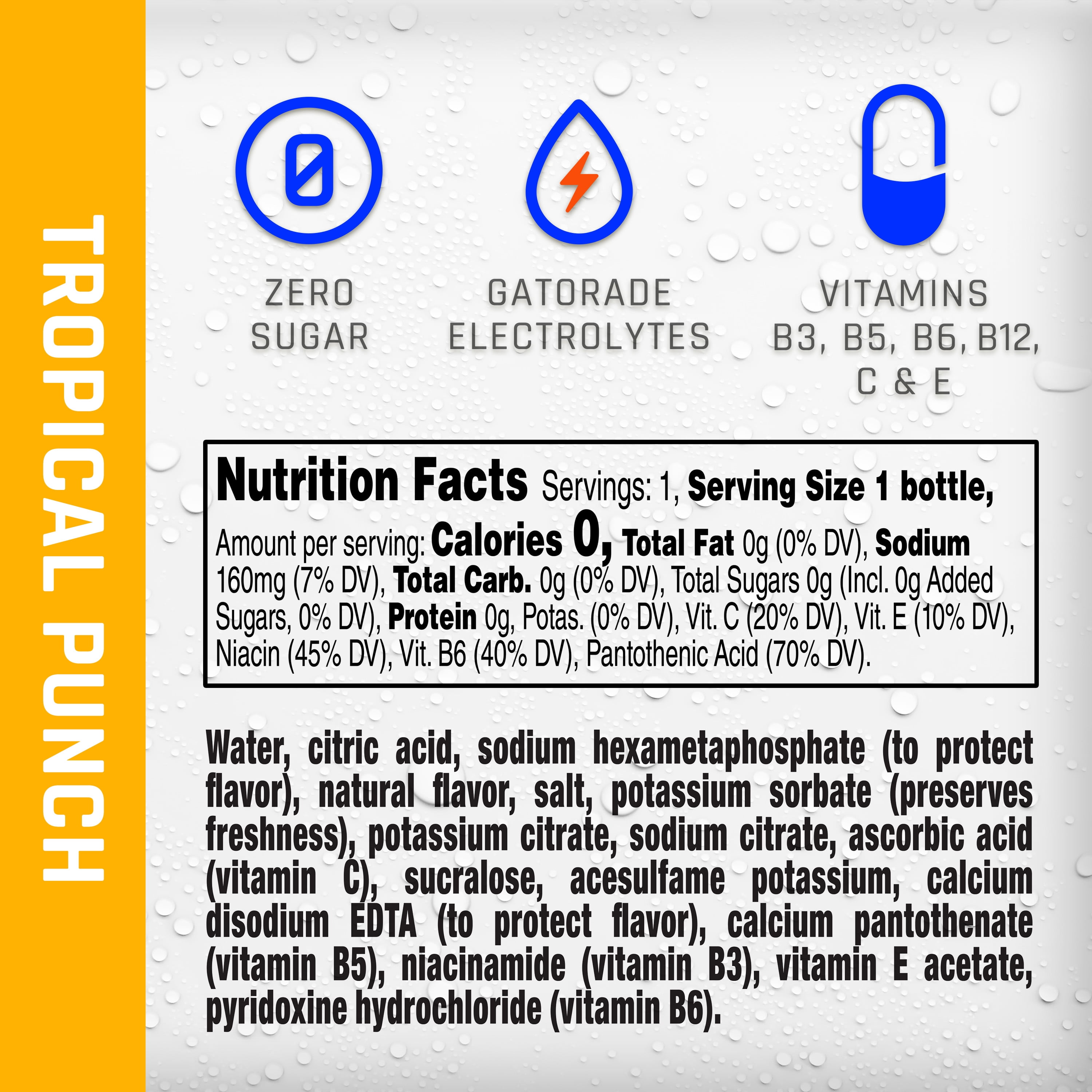 Propel Electrolyte Enhanced Water Sports Drink Tropical Punch, 12 fl oz, 8 Count Bottles