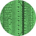 thumbnail image 1 of Ahgly Company Indoor Round Solid Emerald Green Modern Area Rugs, 4' Round, 1 of 4