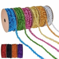Lksixu Christmas Tinsel Ribbon, Christmas Decorations 10 Yard Thin Glitter Metallic Garland, Holiday Twist Tinsel Xmas Decorative Ribbon for Christmas Tree, Wedding & Birthday Party Supplies