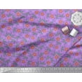 thumbnail image 2 of Soimoi Purple Velvet Fabric Holly Leaves & Floral Print Fabric by the Yard 58 Inch Wide, 2 of 3