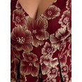 thumbnail image 4 of Burgundy Women Jacquard Elegant Spaghetti Strap Wedding Guest Dress,, 4 of 8