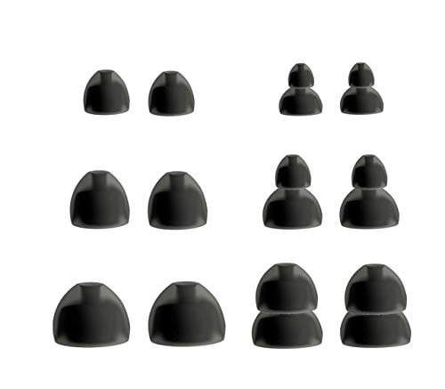12 Black Eartips Earbuds for SHURE SE112,215,315,425,535,846,E3c,E4c,E5c