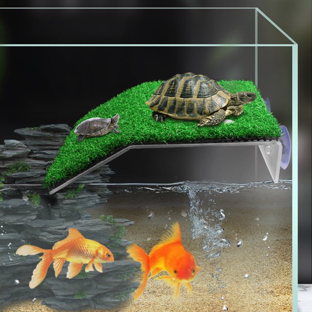 Terraza de tortuga Plataforma para tomar el sol Tanque Isla flotante Césped de simulación (M) Ndcxsfigh Nuevos Originales