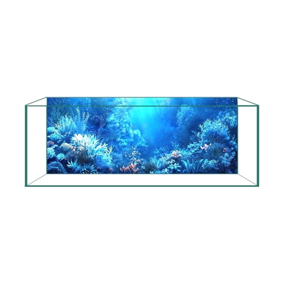CICK SEED Aquarium Background & Fish Tank Background – Ultra HD Static Cling, No Tape, No Residue, Vibrant Underwater Scenery for Stunning Aquarium Decorations, Blue Ocean Theme, 11.8 x 23.6 Inches