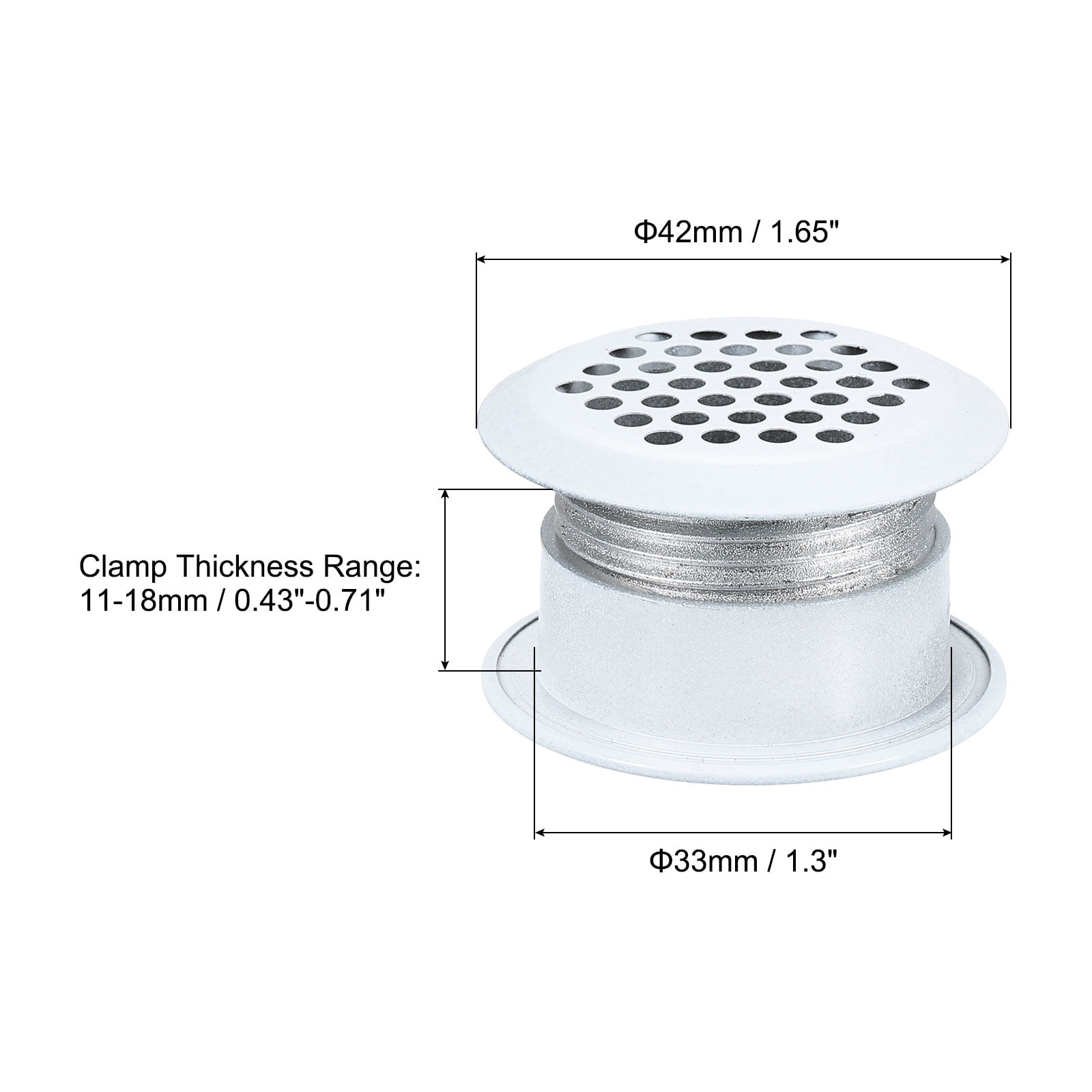 Uxcell 33mm Circular Soffit Vent, 30pcs Stainless Steel Air Vents Dual Panel Mesh, White
