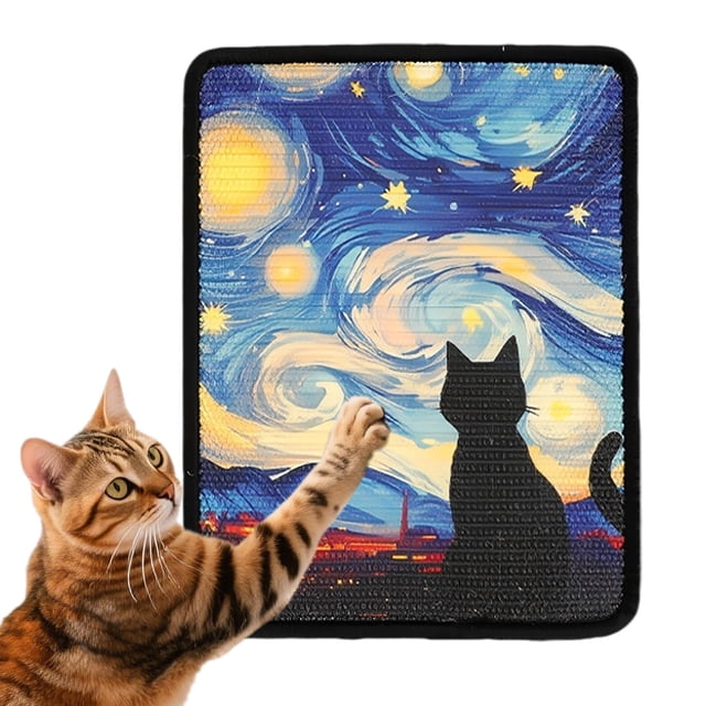 Sisal Cat Scratching Mat Furniture Protector Wall Couch Cabinet Door Carpet Shedding Control Scratcher With Hook Loop Fastener For