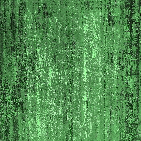 Ahgly Company Indoor Square Oriental Emerald Green Industrial Area Rugs, 4' Square