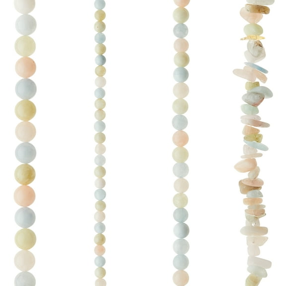 6 Pack: Multicolor Quartz Round & Chip Beads by Bead Landing