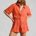 thumbnail image 3 of Ensemble Deux Pièces d'Été pour Femmes Shorts et Chemise en Polyester Mode Décontractée pour Usage Quotidien, 3 of 7