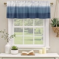 thumbnail image 2 of 2 Pack Valances for Window, Navy Blue Ombre Short Curtains for Kitchen Bedroom Living Room, Modern Abstract Art Texture Rod Pocket Small Window Treatment Valance Drapes 42 x 12 Inch, 2 of 8