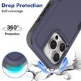 thumbnail image 4 of Allytechgroup Compatible for Apple iPhone 16 Pro Max, Rugged Shockproof Military Grade Protection Dual Layers Hard PC TPU Phone Case for iPhone 16 Pro Max, Darkblue, 4 of 5
