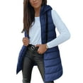 thumbnail image 6 of HTNBO Women's Long Puffer Vest, Hooded Quilted Sleeveless Jacket for Winter and Cold Weather, 6 of 7