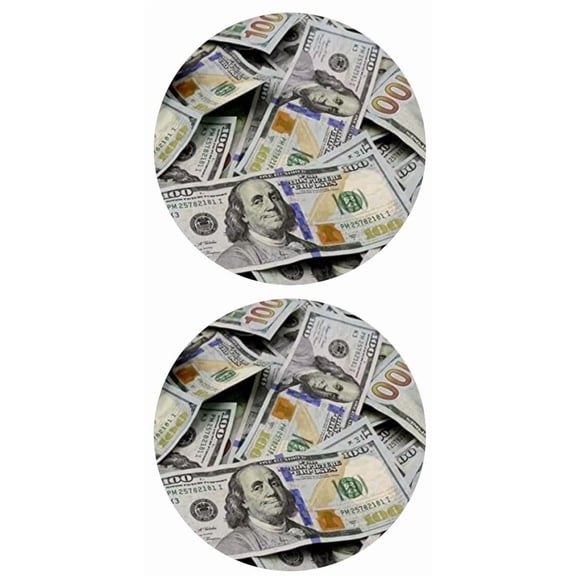 5" Round Pre-Cut Fun Money 100 Dollar Bill Design Edible Image Cake Topper - (2 on one Sheet As Shown) By TNCT