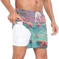 thumbnail image 2 of joogoo Men's Flamingo on Hawaii Beach Swim Trunks with Liner Pocket Beach Shorts Large, 2 of 9