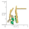 thumbnail image 4 of Primal Gold 14 Karat Yellow Gold with Diamond and Emerald Post Earrings, 4 of 4