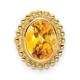 thumbnail image 1 of Diamond2Deal 14K Yellow Gold Oval Citrine Chain Slide Pendant for Women (L -0.46 inch, W - 0.4 inch), 1 of 4
