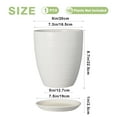 thumbnail image 3 of Ordivic 8 Inch White Ribbed Ceramic Plant Pot with Saucer, Round Planter with Drainage Hole, Modern Glossy Indoor Outdoor Flower Pot for Houseplants, Succulents, Ferns, Monstera Decor, 3 of 6