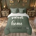 thumbnail image 3 of meiyoeat Rustic Home Sweet Twin Bedding for Adults Men Women, Arrow Quote Bedding Comforter Set, Sage Green, Grey Reversible, 7-Piece, 3 of 6