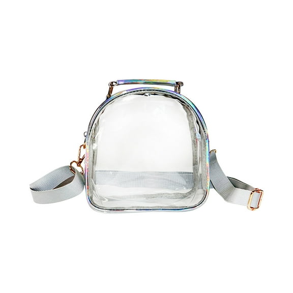Byujiro Clear Crossbody Bag Transparent One Shoulder Crossbody Bag Ins Trend Minimalist Pain Bag Mini Handheld Jelly Small Bag PVC Women's Bag