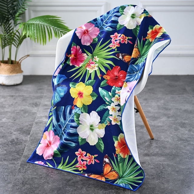 Toalla de playa para adultos, toalla de baño con rayas digitales, suave, de secado rápido, fácil de absorber el agua, buena impresión, toalla de baño