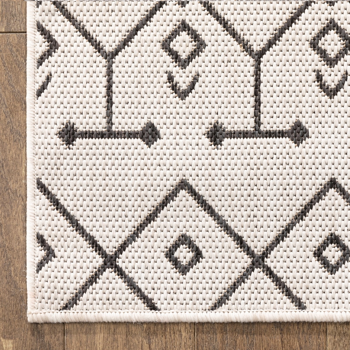 Well Woven Medusa Nord Nordic Lattice Pattern Outdoor Ivory 9'3" x 12'6" Area Rug