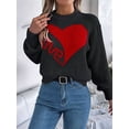 thumbnail image 6 of Valentine'S Day Sweater for Women Heart Woven Knitted Pullover Long Sleeve Woven Knitted Casual Sweater, 6 of 10