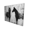 thumbnail image 1 of Chevaux Noir et Blanc - Toile 16"x20 Pouces - Impression à la Demande, 1 of 1