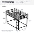 thumbnail image 6 of Leumius Low Metal Bunk Bed,Twin Over Twin Heavy Duty Bunk Bed Frame with Ladder and Guardrail,Space-saving Bunk Bed for Bedroom, Dorm, Easy Assembly,Black, 6 of 10