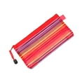 thumbnail image 2 of Muka 6 PCS Storage Bags, Rainbow Striped Mesh Zipper Pouch for Organizer, Travel and Office-Red-A6, 2 of 9