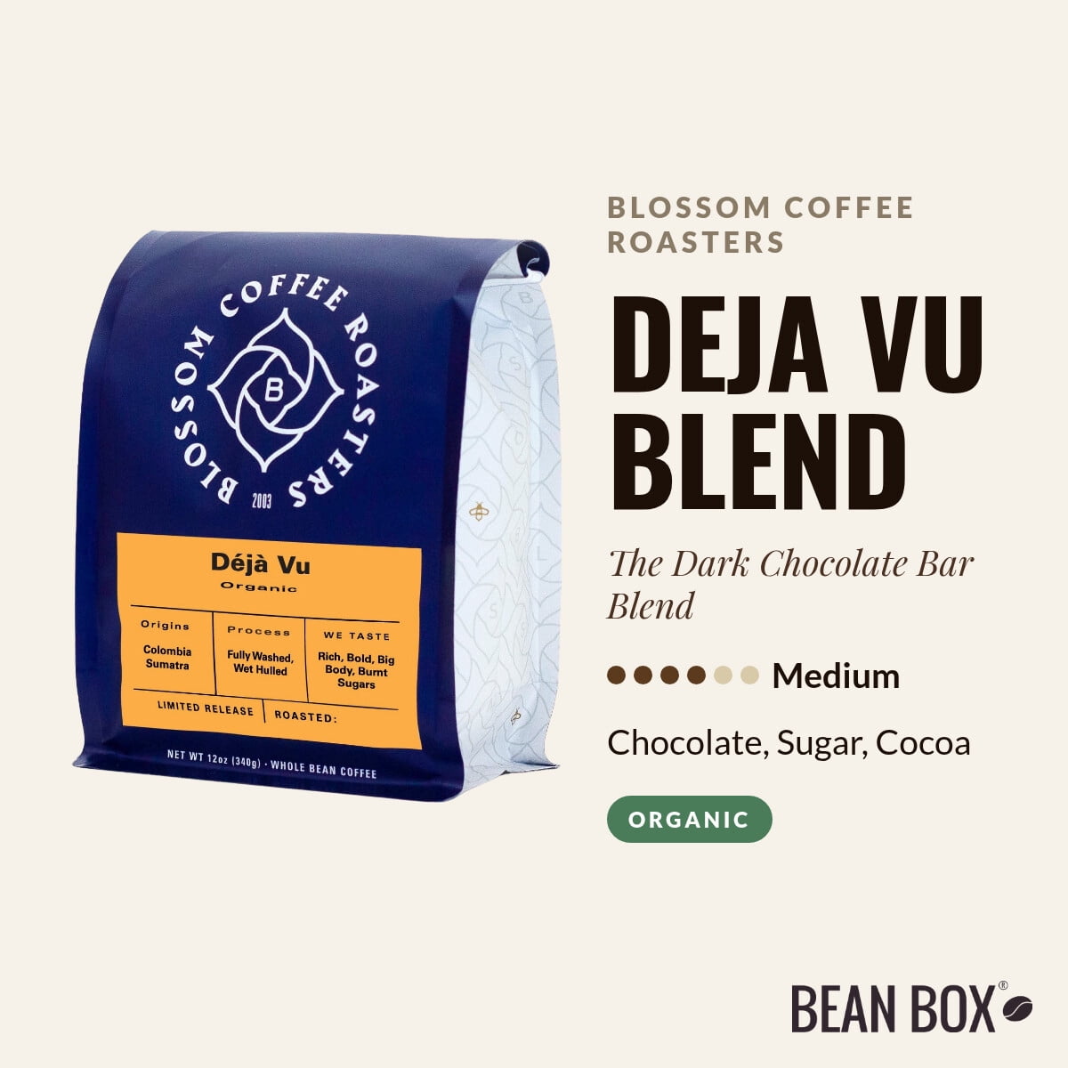 Deja Vu Blend - Roasted by Blossom Coffee Roasters - Whole Bean Coffee - 2lb Bag