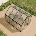 thumbnail image 3 of CarButler 6x8ft Polycarbonate Greenhouse Heavy Duty Walk-in Garden House with Sliding Door and Vent for Outdoor Garden Backyard Black, 3 of 11
