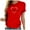 Red, variant on IROINNID Women Casual Fashion Printing Pullover Short Sleeve Cute T-Shirt Tops Blouse