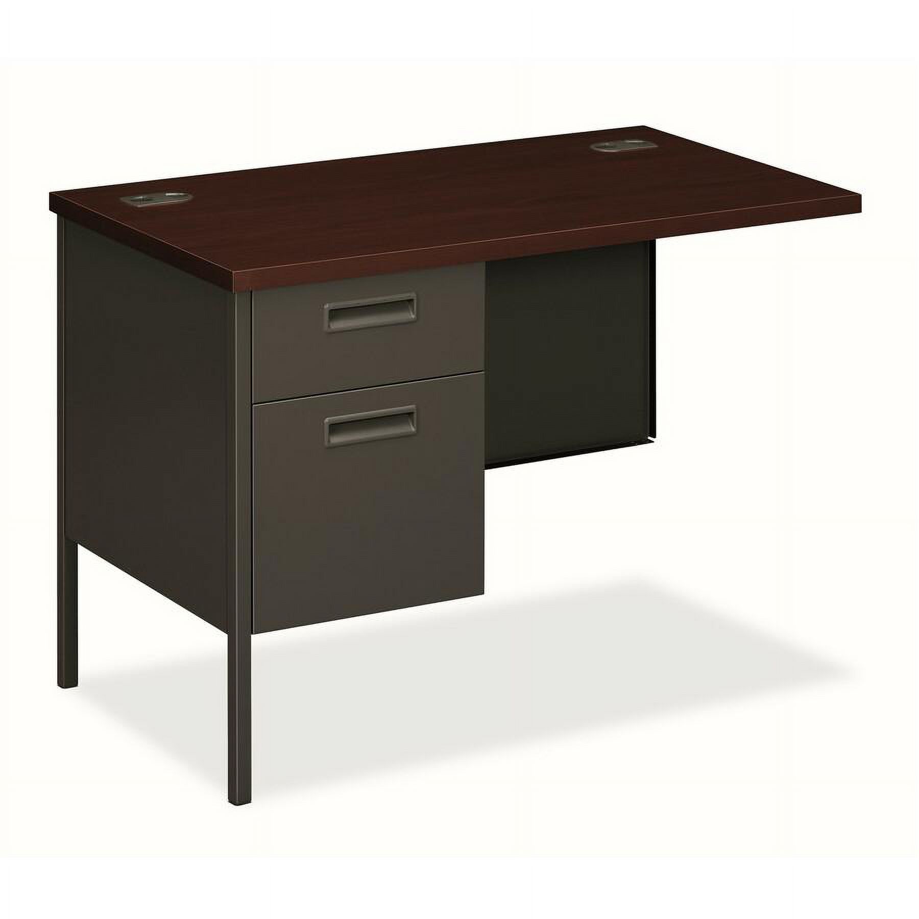 HON Metro Classic Left Return, 42"W - 2-Drawer 42" x 24" x 29.5" - 2 x Box Drawer(s), File Drawer(s) - Single Pedestal on Left Side - Material: Steel - Finish: Charcoal, Laminate, Mahogany - image 3 of 3