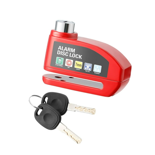 Alarma de bloqueo de disco para bicicleta, accesorio de bloqueo para motocicleta, sonido de alerta de 130 dB, disco de rueda Rojo
