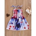 thumbnail image 2 of Bagilaanoe Toddler Girl 4th of July Dress America Flag Strap Dresses Kids Summer Clothes Backless Stripe Stars Party Dress, 2 of 8