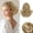 Golden Blonde with Highlights, variant on Short Drawstring Ponytail - 10 Inch Wavy Highlight Ponytail Hair Extensions for Women - Synthetic Comb Clip in Ponytail Hairpieces  Pony Tails - Golden Blonde with Highlights