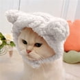 thumbnail image 4 of Dalrosia Cute Cat Costume Warm Bear Hat for Cat Adjustable Soft Small Pet Headwear Bear Hat for Cat Puppy Dog, 4 of 5