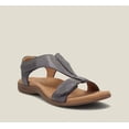 thumbnail image 2 of Sandalias de gran tamaño para mujer, sandalias de playa informales con velcro planas de estilo europeo y americano para verano, 2 of 5
