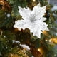 thumbnail image 1 of Festive Glittered Poinsettia Ornament Set, Christmas Tree Decorations, Holiday Floral Arrangements, Party & Home Decor Accessories for Seasonal Celebrations and Festive Events, 1 of 6
