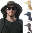 thumbnail image 1 of D-GROEE Breathable Wide Brim Boonie Hat Outdoor Sun Protection Polyester Safari Cap with Fasten Strap for Travel Fishing, 1 of 7