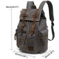 thumbnail image 2 of koolehaoda Vintage Canvas Travel Laptop Backpack Leather Rucksack Knapsack Unisex Casual Backpack 19inch School Computer Bag Hiking Bag Gifts for Men & Women Gray L, 2 of 7