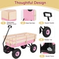 thumbnail image 5 of Ktaxon Steel & Wood Garden Cart with Wooden Railings, 330lb Heavy Duty Utility Wagon, Pink, 5 of 8
