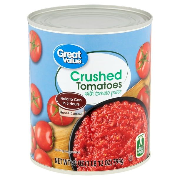 Great Value Crushed Tomatoes with Tomato Puree, 28 Oz