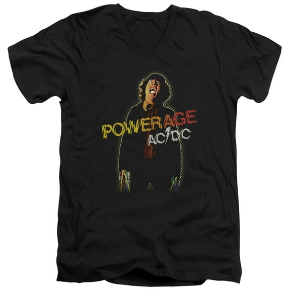 Acdc - Powerage - Slim Fit V Neck Shirt - Large