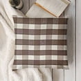 thumbnail image 3 of YINGXI  Plaid Throw Pillow Covers Decorative Linen Pillow Cases Coffee Farmhouse Cushion Covers for Sofa Couch 12x12in, 3 of 5