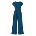 thumbnail image 1 of Mono Enterizo PRETTYGARDEN de Punto Canalé con Mangas Cortas y Pantalón Ancho XXL, 1 of 8