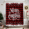 thumbnail image 7 of Shower Curtain 48"W x 72"L Merry Christmas Snowflakes Red Plaid Fabric Shower Curtains Set with Hooks Water Repellent Bathroom Curtains Machine Washable Bathroom Accessories, 7 of 7