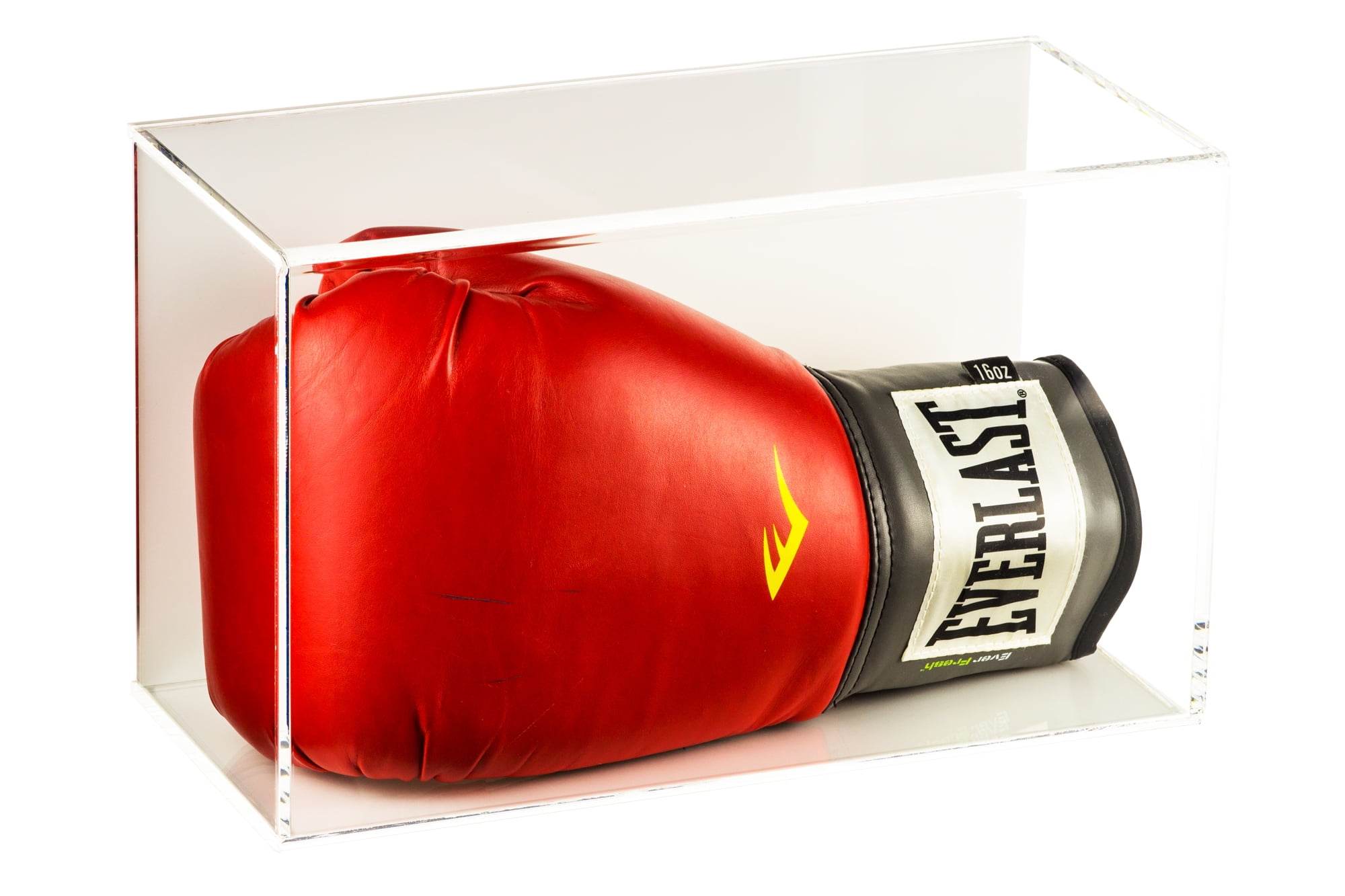 Deluxe Acrylic Horizontal Boxing Glove Display Case with White Back