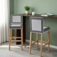thumbnail image 2 of Gray Geometric Bar Stool Cover Set of 4, Black Greek Key Design Abstract Modern Art Stretch Bar Chair Cover, Removable Washable Pub Counter Stool Chair Slipcover for Kitchen Dining Room Pub Cafe, 2 of 9
