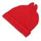 thumbnail image 2 of Gorro para bebé, cálido, transpirable, elástico, suave, bonito gorro infantil con orejas de conejo para recién nacidos, niños y niñas, color rojo, 2 of 10